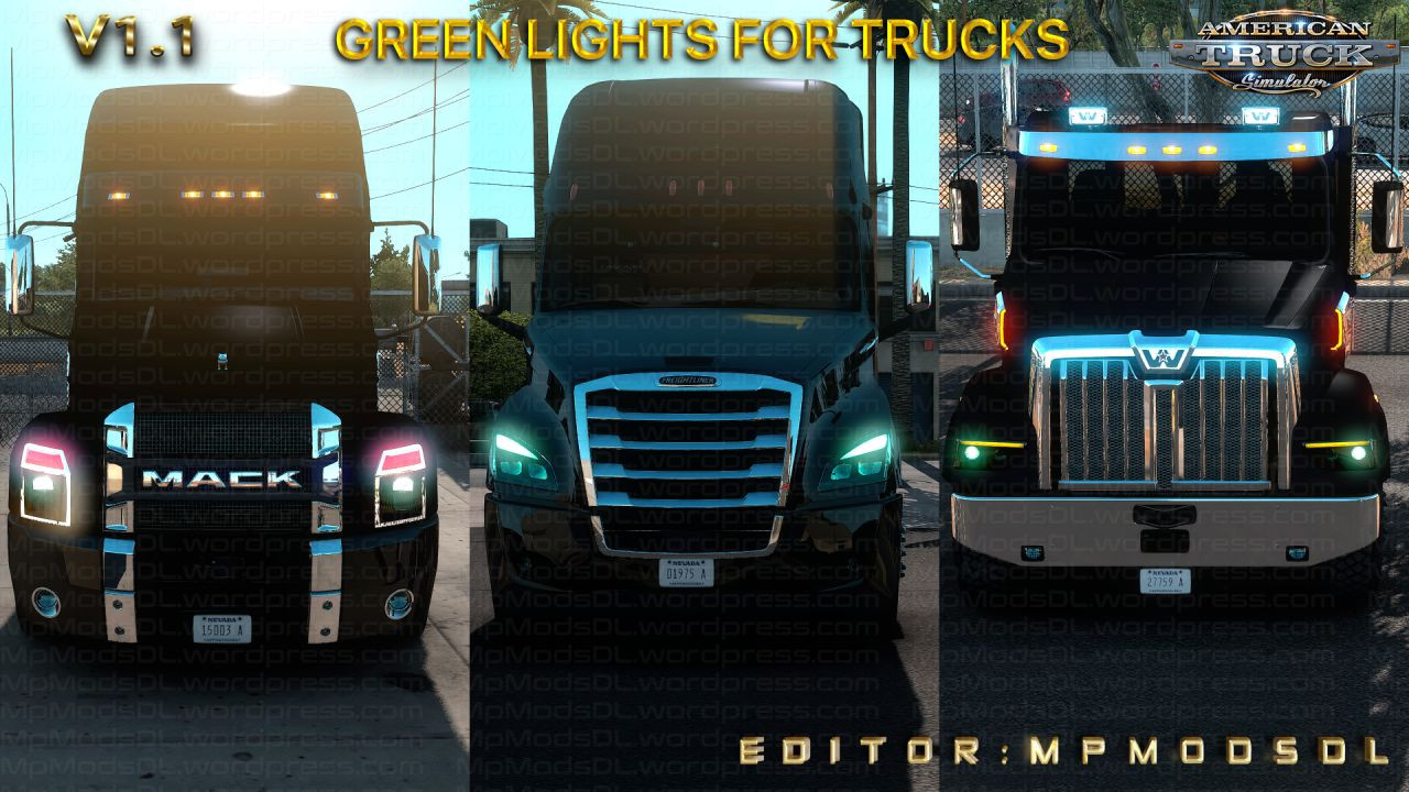 Green Lights For Trucks Mod For ATS Single-Multiplayer